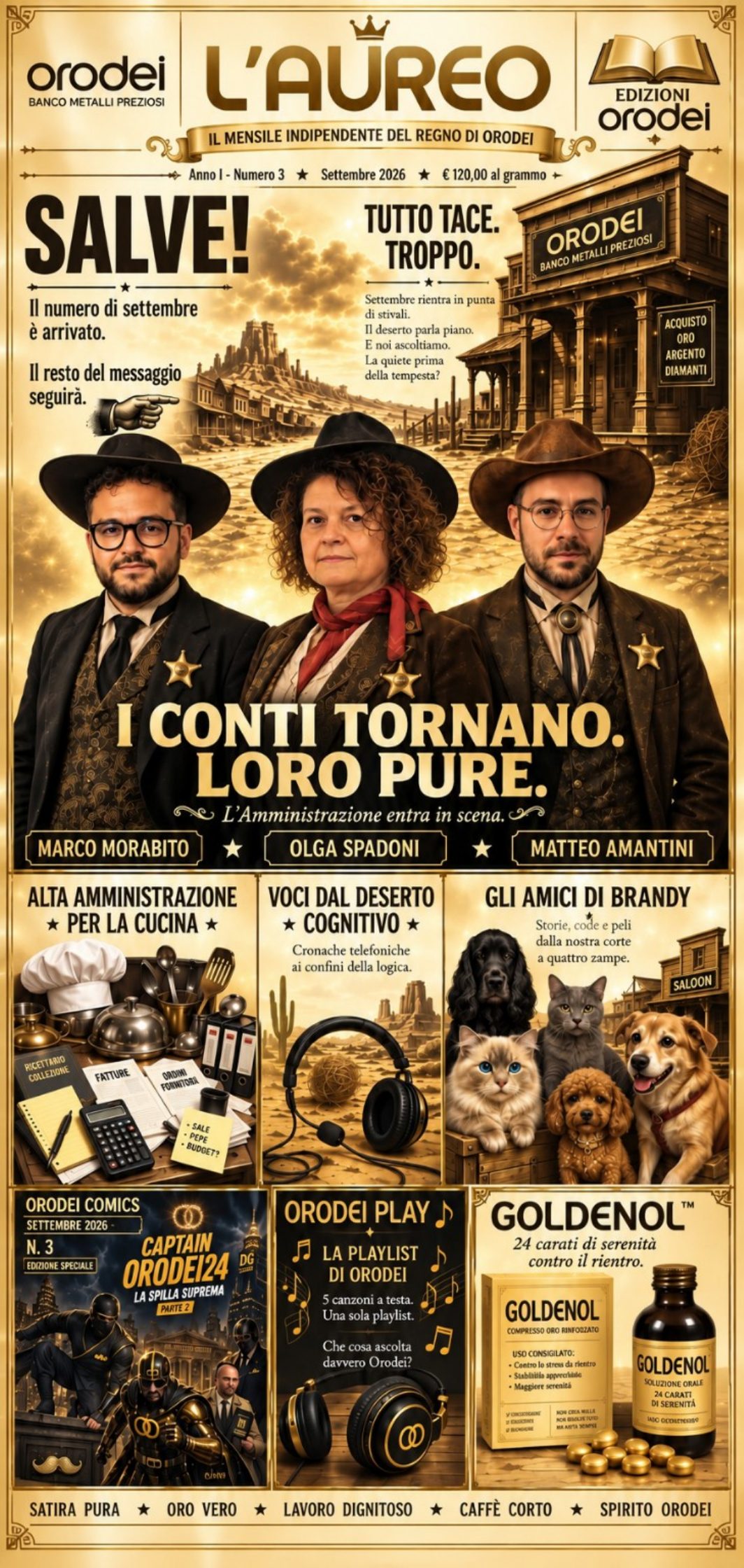 Copertina de L’Aureo, settembre 2026